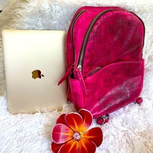 Patricia Nash Red/Dark Pink Leather Backpack 🎒